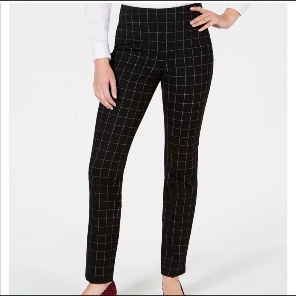 Charter Club Cambridge skinny windowpane pants